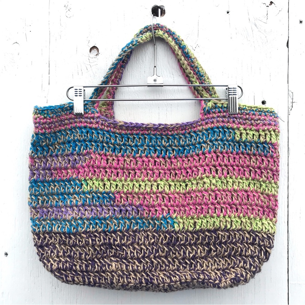 Handmade Jute&Cotton crochet bag